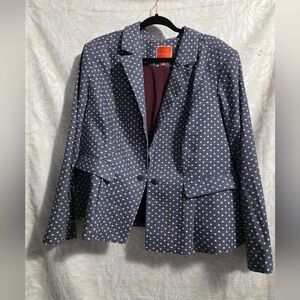 Modcloth Blue and Cream Patterned Blazer